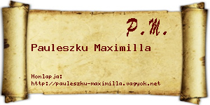 Pauleszku Maximilla névjegykártya